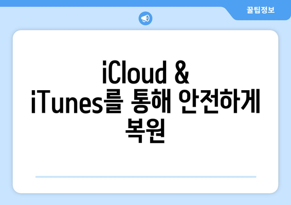 iCloud & iTunes를 통해 안전하게 복원