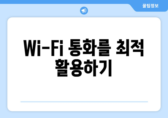 Wi-Fi 통화를 최적 활용하기