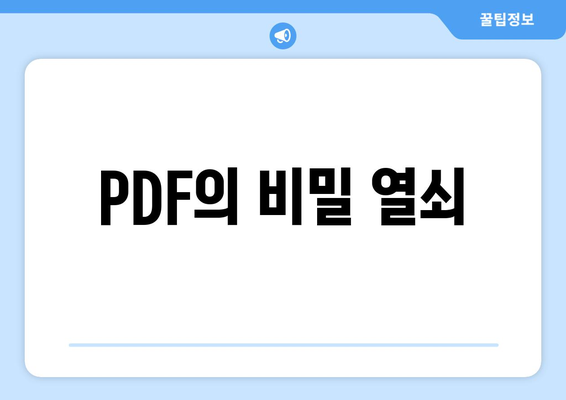 PDF의 비밀 열쇠